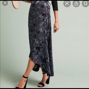 Anthropologie En Elly Velvet Wrap skirt
